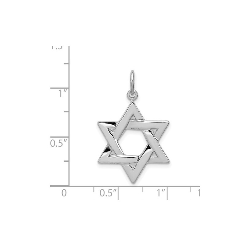 תליון מגן דוד מוכה כסף סטרלינג | תכשיטים | יוּדָאִיקָה